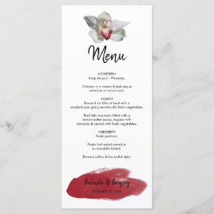 Menu Mariage d'orchidée de Bourgogne
