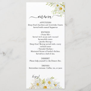 Menu Mariage Double Chrysanthème Vert