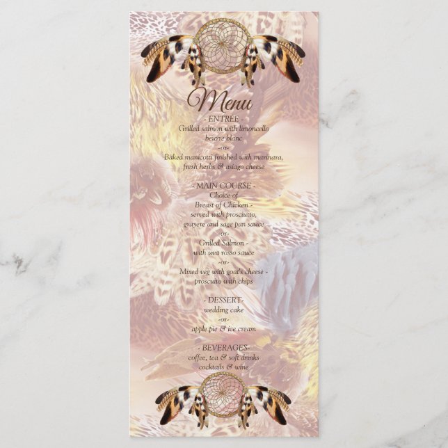 Menu Mariage Dream Catcher (Devant)