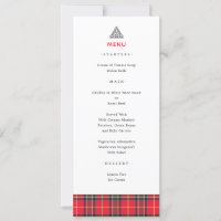 Menu Mariage écossais Tartan Plaid Celtic Knot