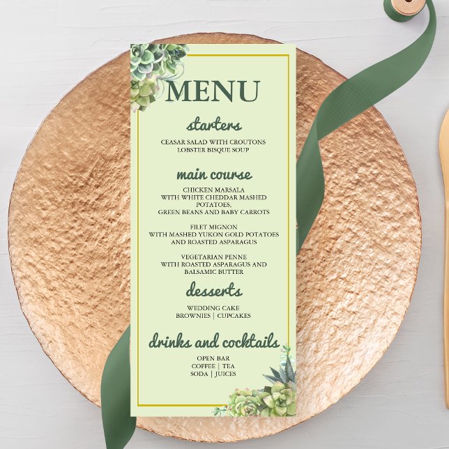 Menu Mariage élégant (Créateur téléchargé)