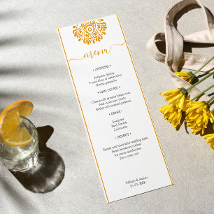 Menu Mariage Élégant Avec Mandala Floral Arabe