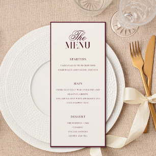 Menu Mariage Élégant Bourgeoisie Bourguignonne
