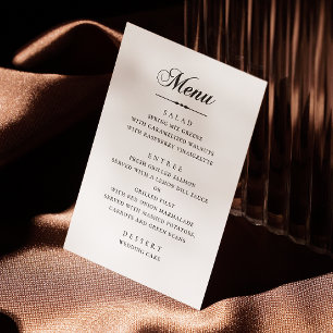 Menu Mariage élégant classique minimaliste calligraphié