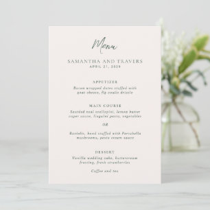 Menu Mariage Élégant de Traditionnelle Forêt Verte