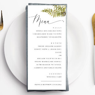 Menu Mariage Élégant en Forêt Fougère de Forêt Minima
