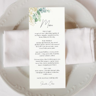 Menu Mariage Élégant Magnolia Eucalyptus