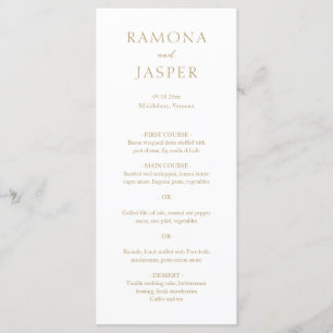 Menu Mariage élégant minimal d'or Ramona