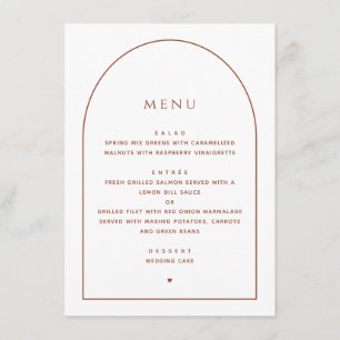 Menu Mariage Élégant Minimaliste Dîner de Réception s