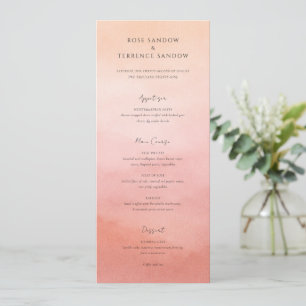 Menu Mariage Élégant Moderne au Style Corallien et Côti