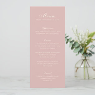 Menu Mariage Élégant Rose Classique