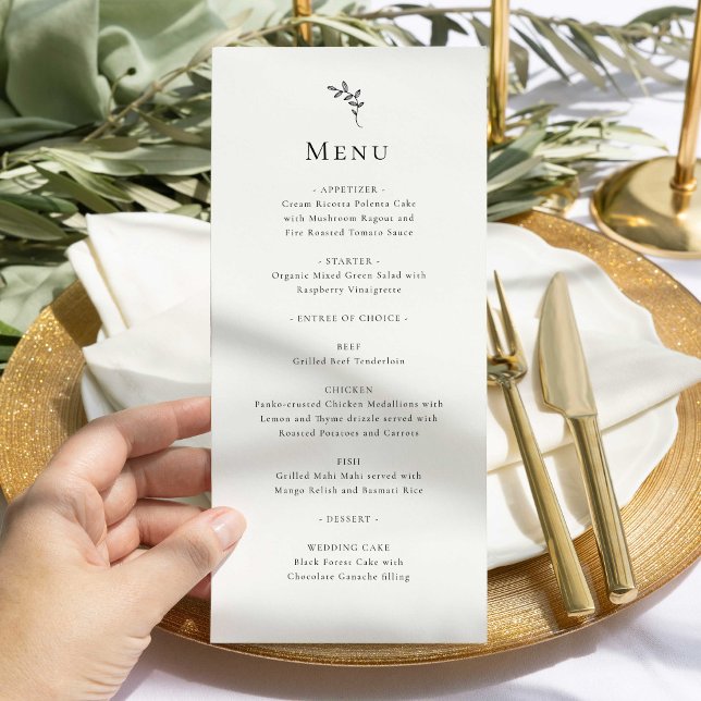 Menu Mariage élégant Simple Minimal (Créateur téléchargé)