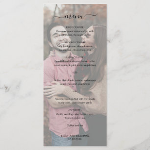 Menu Mariage Élégant Simple Photo Moderne