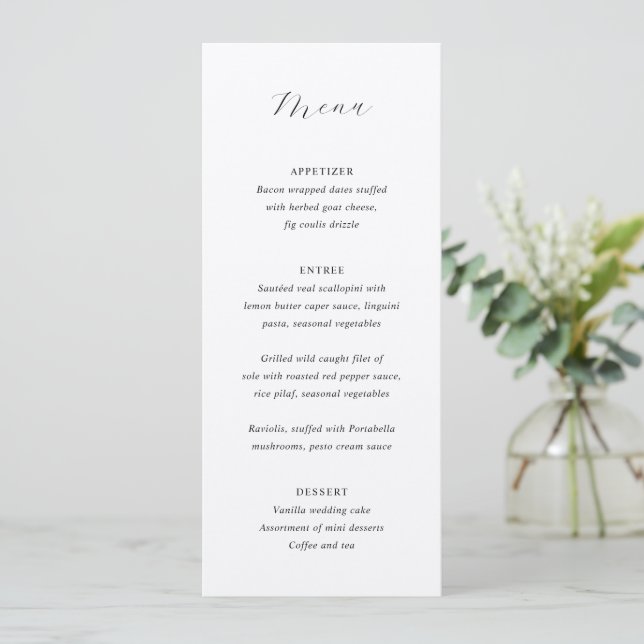 Menu Mariage Élégant Traditionnel (Debout devant)