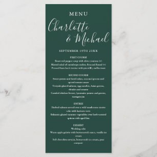 Menu Mariage Emerald Simple Elegant Signature