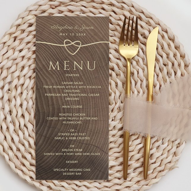 Menu Mariage en Bois Rustique (Créateur téléchargé)