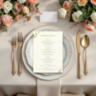 Menu Mariage en ivoire et or