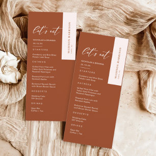 Menu Mariage en terre cuite Boho Fall