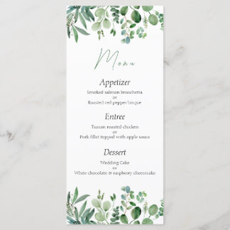 Menu Mariage Eucalyptus