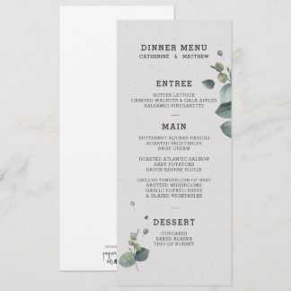 Menu Mariage Eucalyptus