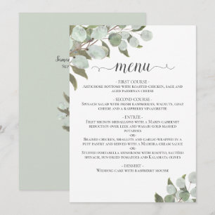 Menu Mariage Feuille de  d'Eucalyptus Russe