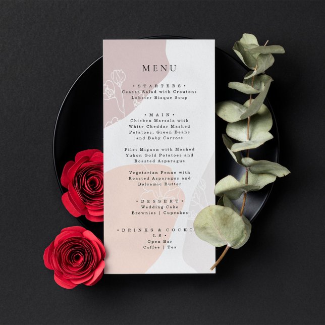Menu Mariage Fleur Abstrait (Créateur téléchargé)