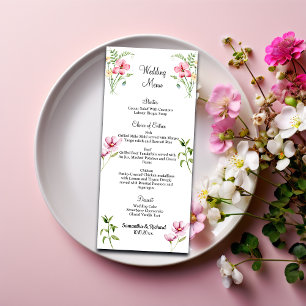 Menu Mariage Fleur sauvage 4x9''