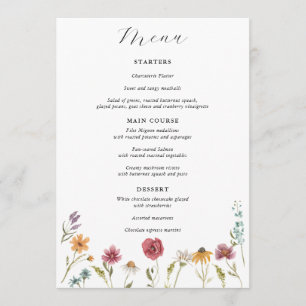 Menu Mariage fleur sauvage Bloom