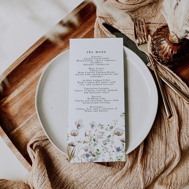 Menu Mariage Fleur sauvage Boho (Créateur téléchargé)