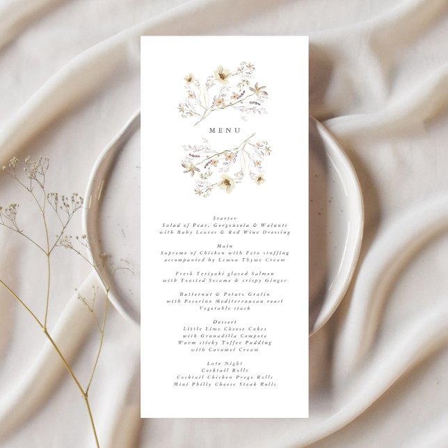 Menu Mariage Fleur sauvage de couronne de printemps (Créateur téléchargé)