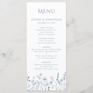 Menu Mariage Fleur sauvage de périphérique minimaliste 