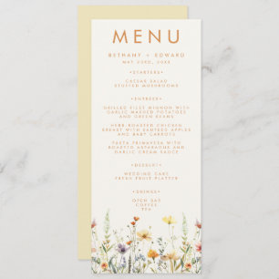 Menu Mariage Fleur sauvage rustique