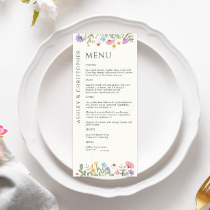 Menu Mariage Fleur sauvage rustique moderne