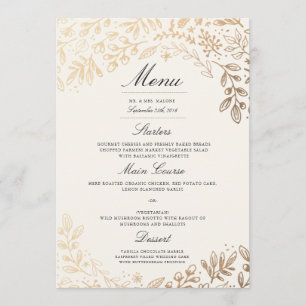 Menu Mariage Fleurs de récolte
