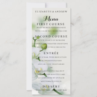 Menu Mariage Fleurs d'orchidées