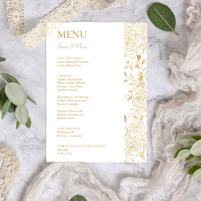 Menu Mariage Fleurs GILDED (Créateur téléchargé)