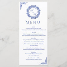 Mariage Floral Bleu Français Élégant Vintage