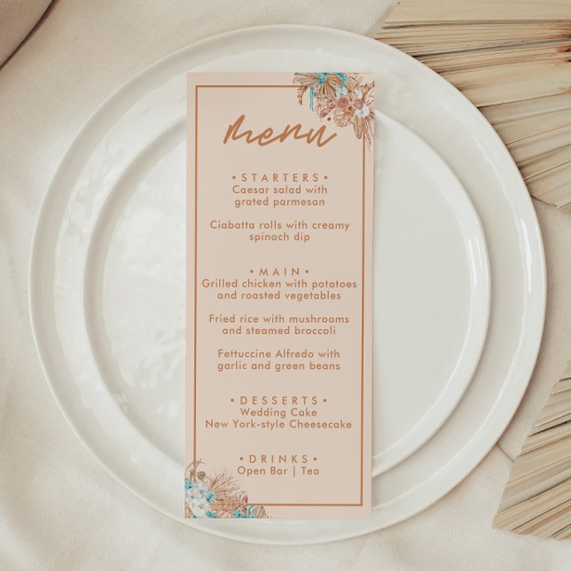 Menu Mariage floral Boho moderne (Créateur téléchargé)