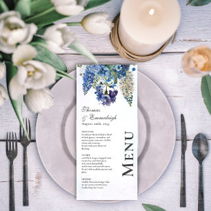 Menu Mariage floral de Bohême Bleu Violet