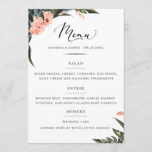 Menu Mariage floral de Coral