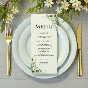 Menu Mariage Floral de la Vallée du Lys Vert Sauge