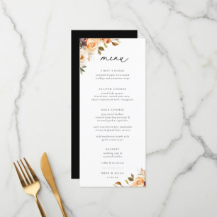 Menu Mariage floral de l'automne de Terre
