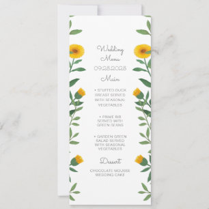 Menu Mariage Floral Marigold Spring