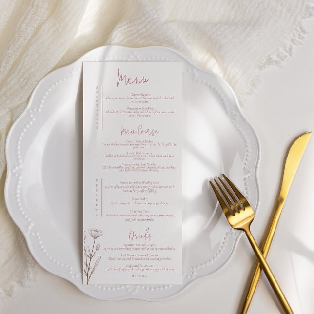 Menu Mariage Floral Mauve (Créateur téléchargé)