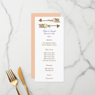 Menu Mariage Floral Peach