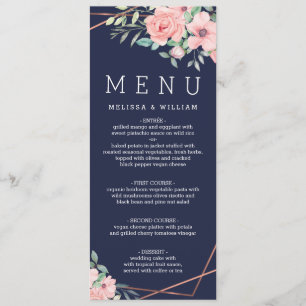 Menu Mariage Floral Watercolor