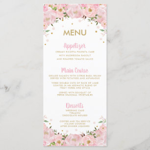 Menu Mariage Flore Flore Rose Flore Chaud