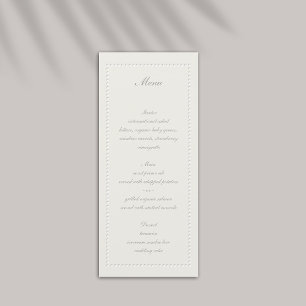Menu Mariage Formel Faux Embossé