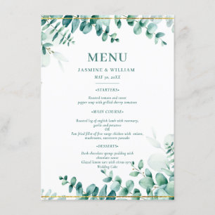 Menu Mariage Frameborder Eucalyptus
