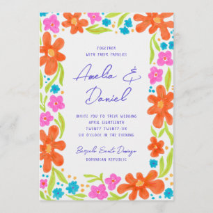 Menu Mariage frontalier de la fleur de marque tropicale